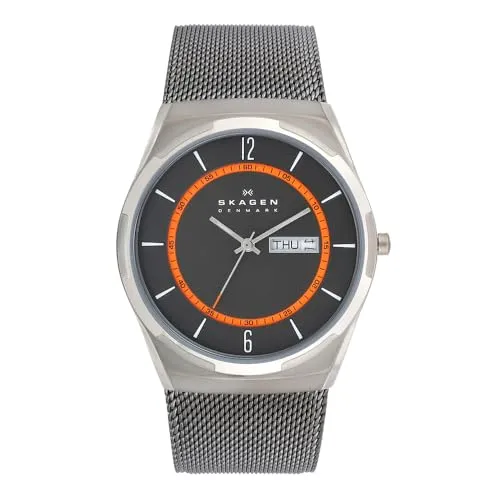 Skagen Herrenuhr Melbye Titanium - Armbanduhren für Herren, 40mm Titan-Gehäuse mit elegantem Edelstahl-Mesh-Armband, wasserdicht bis 50m – perfekt für jeden Anlass.