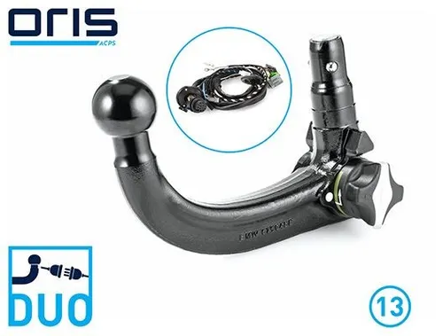 ACPS-ORIS Abnehmbare Anhängerkupplung + 13-pol. E-Satz für Opel Meriva B - Hochwertige abnehmbare Anhängerkupplung mit 13-poligem E-Satz, ideal für Opel Meriva B. Einfache Montage, keine Freischaltung nötig, inklusive originalen Steckverbindern für optimale Kompatibilität.