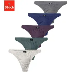 H.I.S Herren String 5er Pack - Slips & Strings in Baumwollstretch-Qualität mit flachem Komfortbund, ideal für hohen Tragekomfort und perfekte Passform.