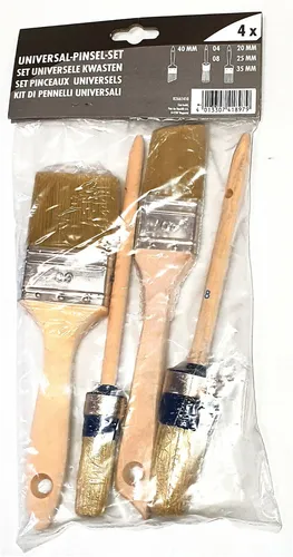 Universal Pinsel Set, 4-teilig, je 2 Flachpinsel und Rundpinsel