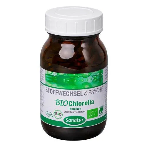 Biochlorella Pyren Sanatur Tabletten 200 g - Algen, reich an Vitamin B12, Folsäure und Eisen, unterstützen den Energiestoffwechsel und das Immunsystem. Ideal zur Verringerung von Müdigkeit und Förderung der kognitiven Funktion.