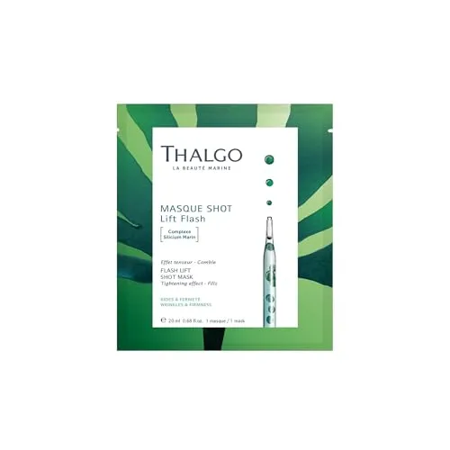 THALGO Masque Shot Lift Flash – Lifting-Maske mit Sofort-Effekt, 20 ml, biologisch abbaubare Tuchmaske, maritimer Siliziumkomplex für sofort strafferes Hautbild