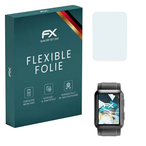 atFoliX Schutzfolie kompatibel mit Huawei Watch D Folie, ultraklare und flexible FX Displayschutzfolie (3X)