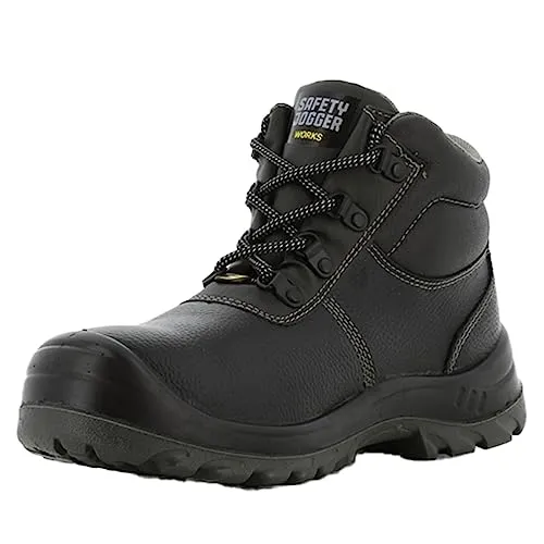 Safety-Jogger Bestboy S3 Sicherheitsschuhe, Stiefel aus Echtleder, Gr. 39 - Arbeits- & Schutzkleidung, atmungsaktive und strapazierfähige Sicherheitsschuhe mit Stahlkappe, ideal für Bau und Industrie, schmutz- und wasserabweisend.