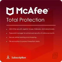 McAfee Total Protection 2026 – Premium-Schutz für Ihre Geräte - Schützen Sie Ihre Daten und Privatsphäre mit McAfee Total Protection. Bietet umfassenden Schutz vor Bedrohungen und eine benutzerfreundliche Verwaltung für alle Ihre Geräte.