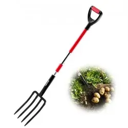 VEVOR Dunggabel, 4-Zinken-Heugabel mit Fiberglasstiel - Heugabel für vielseitige Gartenarbeiten, ergonomischer Y-Griff für optimalen Halt und bruchfester Fiberglasgriff, ideal für intensive Nutzung und verschiedene Gartenbedürfnisse.