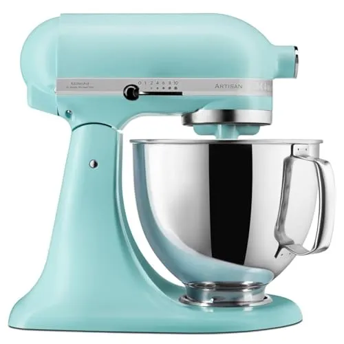 KitchenAid Artisan Küchenmaschine 5KSM125EMI 4,8L Mineral Water - Küchenmaschine mit 4,8 L Kapazität, ideal für große Mengen und vielfältige Rezeptideen – perfekt für Hobbyköche und Profis!
