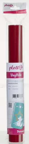 plottiX Vinylfolie permanent 31,5 cm x 1,0 m, 1 Rolle dunkelrot