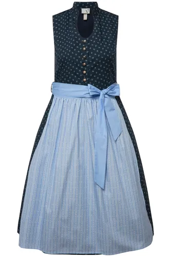 Ulla Popken Dirndl Dirndl Schmuckknöpfe Stehkragen V-Ausschnitt schwarz 54