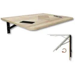 KDR Wandklapptisch 70x50 cm - Platzsparender Schreibtisch und Esstisch - Vielseitiger Klapptisch für Wandmontage: Ideal als Schreibtisch oder Esstisch. Stabil und langlebig mit starken Klappkonsolen. Einfache Montage und individuell höhenverstellbar – perfekt für kleine Räume.