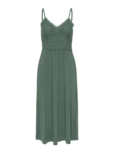 ONLY Midikleid ONLHoney - Elegantes Spitzenkleid in Dunkelgrün - Kleider: Wunderschönes Midikleid aus 95% Viskose mit feiner Spitze, ideal für besondere Anlässe und einen eleganten Look.