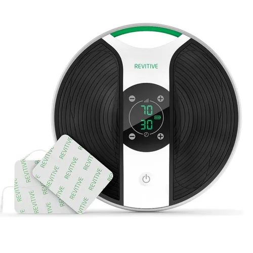 Revitive Durchblutungsförderer für das Knie - Elektrischer Muskelstimulator zur Unterstützung der Durchblutung im Kniebereich, bietet eine sanfte Massage für mehr Entspannung.