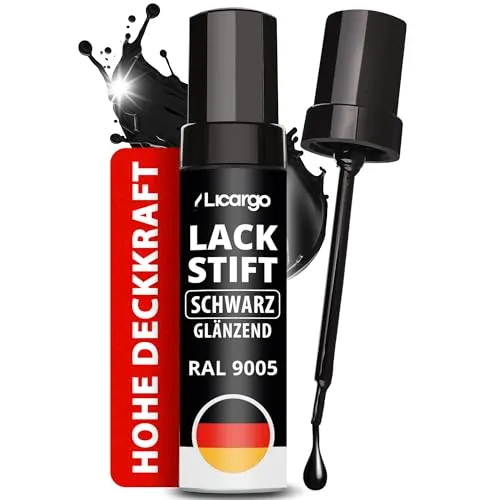 LICARGO Lackstift Schwarz Glänzend – Präziser Pinsel für Auto-Reparaturen - Der LICARGO Lackstift in Schwarz glänzend bietet hohe Deckkraft und schnelle Trocknung. Ideal für kleine Kratzer und Steinschläge, sorgt er für ein makelloses Finish. Perfekt für die Fahrzeuglack-Reparatur und einfach anzuwenden.