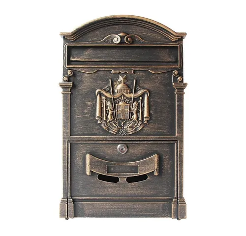 Mucola Wandbriefkasten - Elegante Briefkastenanlage in Gold - Briefkastenanlagen aus witterungsbeständigem Stahl, ideal für die Wandmontage. Inklusive 2 Schlüssel für extra Sicherheit.