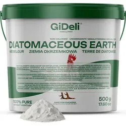 GiDeli Kieselgur 500 g – Reines Diatomeenerde Pulver - GiDeli Kieselgur – Hochwertiges, unkalziniertes Diatomeenerde Pulver zur Unterstützung der Stallpflege. Ideal für eine hygienische Umgebung bei Hühnern. Praktische 500 g Verpackung für einfache Anwendung.