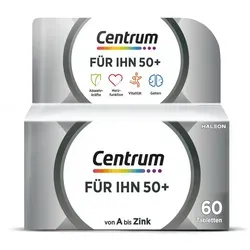Centrum für Ihn 50+ Capletten 80 g - Vitamine & Mineralstoffe für Männer ab 50, unterstützt das Immunsystem und fördert die geistige sowie körperliche Vitalität mit nur 1 Tablette pro Tag.
