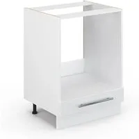 Vicco Herdumbauschrank Fame-Line, Weiß Hochglanz, 60 cm - Moderne Herdumbauschränke, ideal für eine stilvolle Küchenumgebung. Mit 2 Einlegeböden und einem Vollauszug-Schubladensystem bietet dieser Schrank praktische Aufbewahrungslösungen.