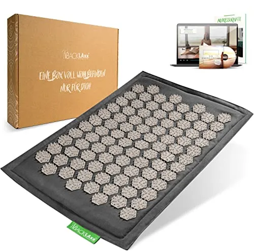 BACKLAXX ® Akupressurmatte für Füße – Nagelbrett Füße für Fussmassage, Rücken, Nacken und Schulter mit Befestigungsband – Fußreflexzonenmassage Matte – Massage Matte für Fußmassage