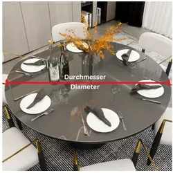 NURPELLE Runde transparente Tischfolie 150 cm mit abgeschrägten Kanten - Runde Tischdecke aus klarem PVC, 2 mm dick, schützt effektiv vor Flecken und Kratzern. Leicht zu reinigen und individuell zuschneidbar – ideal für jeden Anlass!