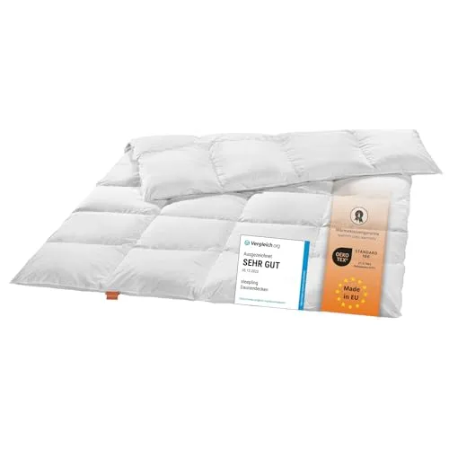 Sleepling 194637 Winter Daunendecke 135x200 cm - Hochwertige Bettdecke aus 90% neuen weißen Daunen, ideal für kalte Wintertage. Made in EU, Ökotex-zertifiziert und garantiert ohne Lebendrupf.