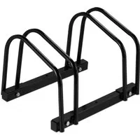 Relaxdays Fahrradständer Stahl Schwarz für 2 Fahrräder Bodenmontage 27 cm x 40,5 cm x 33 cm 2 kg