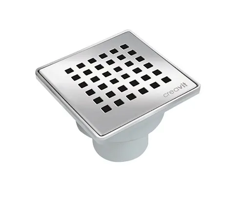 Bodenablauf Edelstahl 150x150mm - Hochwertiger Hofablauf, Terrasse, Duschablauf - Baudrainagen mit DN 50 Geruchsverschluss und rostfreiem Edelstahl, für einfache Reinigung dank entnehmbarem Rostgitter.