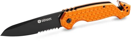 Dönges Rettungsmesser Basic - Rescue, 8.50 cm, leuchtende orange Farbe für schnelle Auffindbarkeit in Notfällen