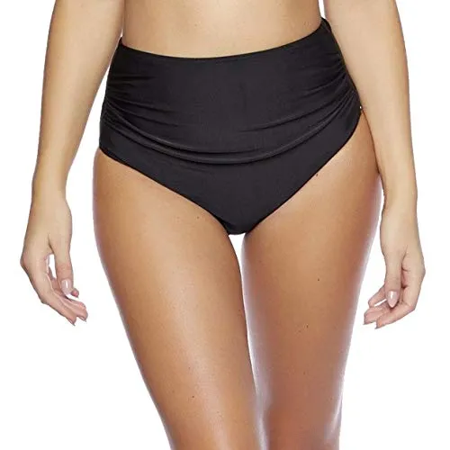 Octopus Elegante/Figurumspielende/Minimizer Bikini Hose/High Waist Bikinihose/Slip (oct-flav-S10-f3428) Farbe: S9(sw) High Waist Slip Schwarz, Gr. 48