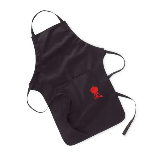 Weber Grillschürze Schwarz mit rotem Kugelgrill - Langlebige Grillschürze aus 100% Baumwolle, schützt Ihre Kleidung beim Grillen. Maschinenwaschbar und größenverstellbar am Hals für optimalen Komfort.
