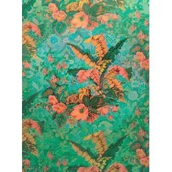 Komar Vlies Fototapete ORIENT ROSE | Tapete, XXL, Dekoration, Jugendstil, Schlafzimmer, Wohnzimmer, Büro, Flur | Größe 200 x 270 cm (Breite x Höhe) | HX4-029