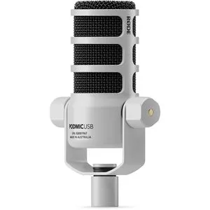 Rode PodMic USB weiß - Dynamisches Mikrofon für Podcasts und Streaming, ideal für Rundfunk- und Synchronstudios