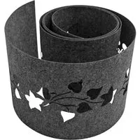 zaunzu Sichtschutz Design Vlies Dekor Floral2 Einzelstreifen Anthrazitgrau 2,55m