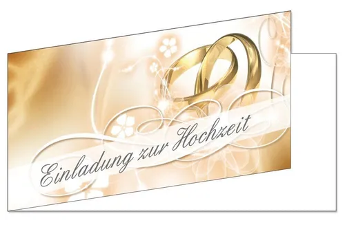 Einladungskarten zur Hochzeit Einladungen Ringe Format DIN lang 21x10 cm 50 x
