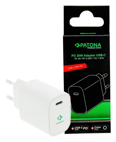 PATONA Premium PD20W Adapter Weiß 5V/3A USB-C
