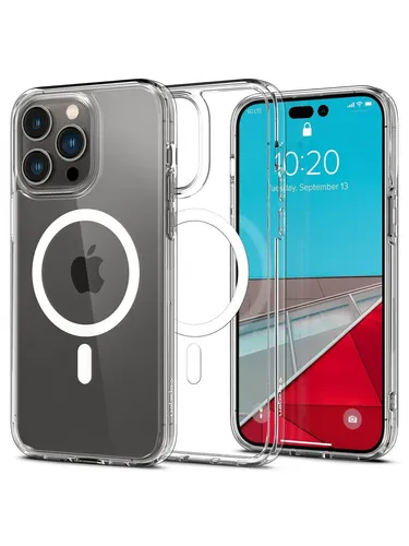 Spigen Ultra Hybrid MagSafe Case für iPhone 14 Pro - Weiß - Handy Cover Case mit integriertem MagSafe, bietet sicheren Schutz durch Hybriddesign und militärische Zertifizierung, ideal für den täglichen Gebrauch.