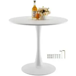VEVOR runder Esstisch Küchentisch 80 cm - Moderne Esszimmertische mit elegantem Tulpendesign, ideal für 2-4 Personen. Robuste MDF-Tischplatte und stabiler Metallsockel bieten Langlebigkeit und Stil für Zuhause oder Büro.