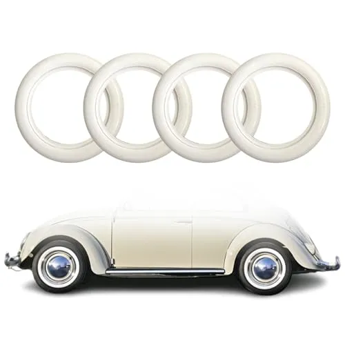 4X Weißwandringe Weißwandreifen Echt Gummi Auto Tuning