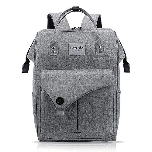 Lekesky Rucksack Damen Herren für Schule Uni Reisen Freizeit Job mit Laptopfach & Anti Diebstahl Tasche, Grau