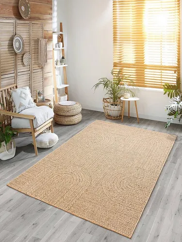 the carpet Kansas - Robuster In- und Outdoor Teppich im Jute-Look, 80 x 150 cm - Teppiche Gegend: Wetterfester Teppich im natürlichen Jute-Look, ideal für Terrasse und Garten, UV-beständig und strapazierfähig für langanhaltende Freude.