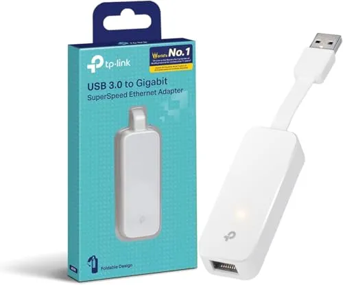 TP-Link UE300 USB auf Ethernet Adapter, USB 3.0 zu RJ45 1000Mbps Ethernet LAN Netzwerkadapter, Plug-and-Play in Windows 11/10, Mac OS und Linux OS, Faltbares und tragbares Design, 1-Pack