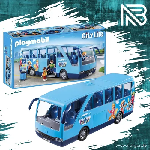 Playmobil Schulbus Fun Park - Spielset mit 4 Figuren, inklusive Zubehör wie Hocker und Tafel, fördert kreatives Spielen ab 3 Jahren