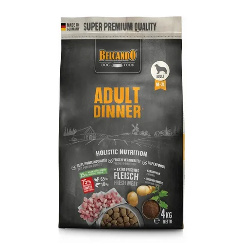 Belcando Adult Dinner 4kg - Hochwertiges Hundefutter für ausgewachsene Hunde, mit ausgewogenen Nährstoffen für eine optimale Gesundheit und Vitalität.