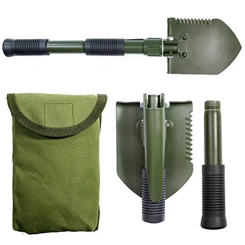 MFH Klappspaten 3in1 - Hacke & Säge, Gummigriff, Tasche, 41 cm - Schaufeln für Outdoor-Abenteuer, vielseitig einsetzbar mit integrierter Hacke und Säge, ideal für Camping und Gartenarbeit