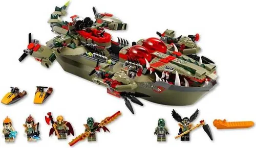 LEGO Craggers Croc-Boot Zentrale Legends of Chima - Erlebe Abenteuer mit der LEGO Craggers Croc-Boot Zentrale! Enthält 6 Minifiguren und spannende Funktionen wie beweglichen Schwanz und Raketen. Ideal für kreative Spielstunden!