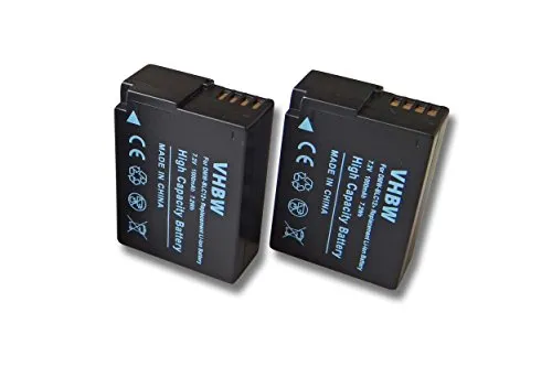 vhbw 2X Akku kompatibel mit Panasonic Lumix DC-G91 Kamera Digicam DSLR (1000mAh, 7,2V, Li-Ion)