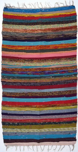 Derber upcycling Flickenteppich, Patchworkteppich 180*95 cm - mix-bunt