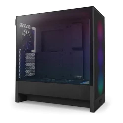 NZXT H5 Flow RGB - Hochleistungs PC-Gehäuse mit RGB-Beleuchtung - PC-Gehäuse mit hervorragendem Airflow und Unterstützung für 360mm Radiatoren. Inklusive F360 RGB Lüfter für optimale Kühlung und stylische Beleuchtung.