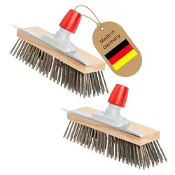 Novaliv 2x Robuster Drahtbesen Moos – Effiziente Moosentfernung, Drahtbürste, 6-Reihen Metallborsten, für Pflastersteine & Garten, Stahlbesen, Moo