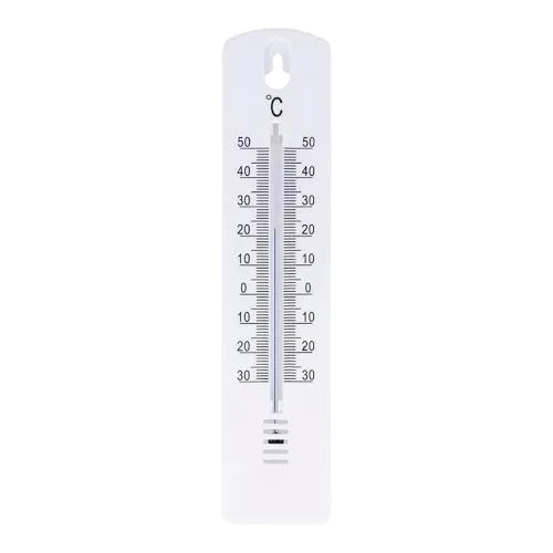 JES Collection Thermometer für innen und außen, Weiß, PP-Kunststoff, 20x4,5 cm, 710641
