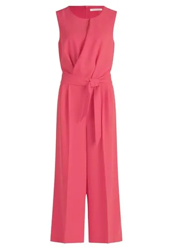 Betty & Co Damen Jumpsuit in Rosa - Stilvoll und Elegant - Jumpsuit für Damen mit Rundhalsausschnitt, Naht- und Ziertaschen. Ideal für besondere Anlässe, bietet er einen sicheren Halt durch Reiß- und Bindeverschluss.